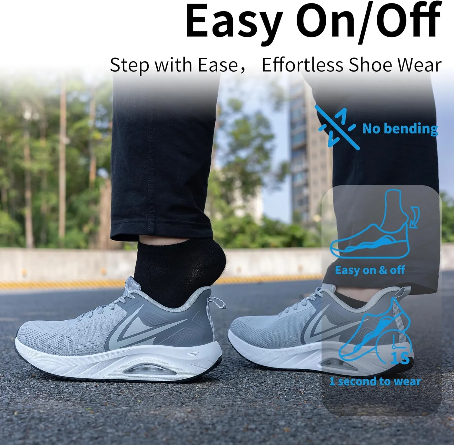 PERSOUL Mens Wide Toe Box Shoes Air Running Fashion Sneakers Athletic Tennis Walking Shoes with Arch Support for Gym Jogging Workout US 8-13