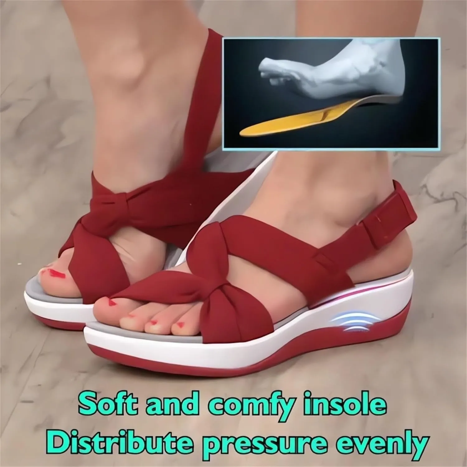 Summer Sandals for Women 2024 Orthopedic Arch Support Walking Shoes Casual Comfortable Platform Wedges Strappy Sandal